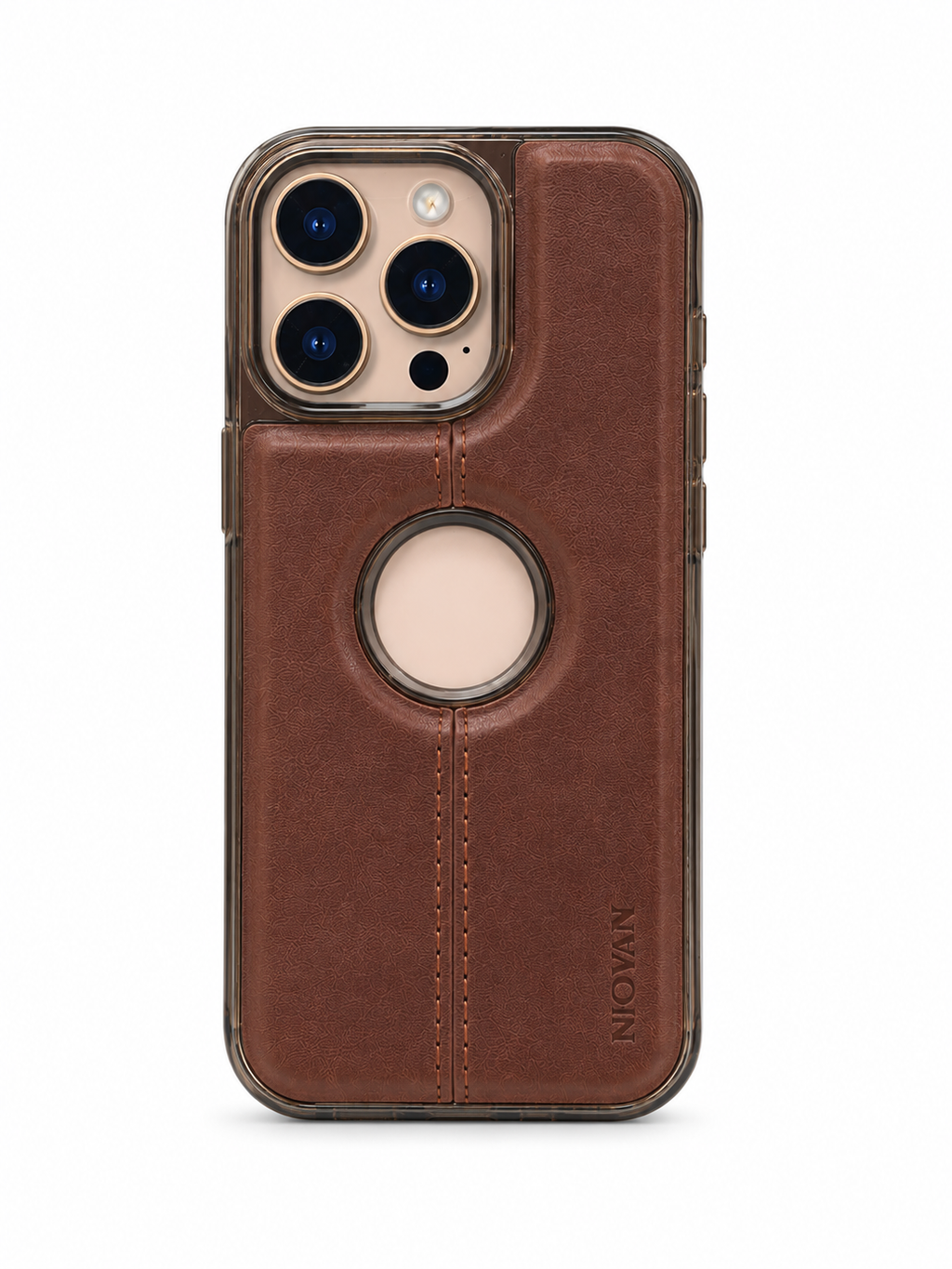 Premium Leather MagSafe Back Cover for iPhone 13 Pro – Brown | Shockproof Protective Case
