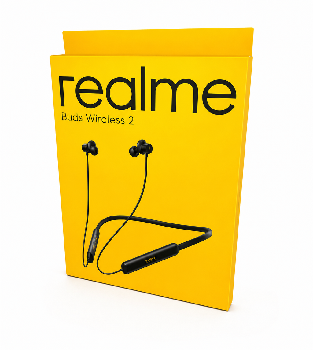 Realme Buds Wireless 2 Bluetooth Neckband Earphones – Fast Charging | Deep Bass | Magnetic Earbuds