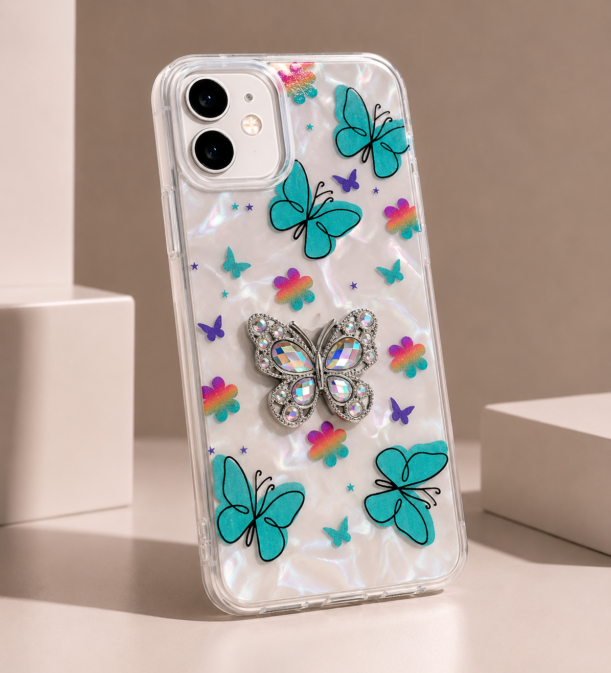 iPhone 12 Butterfly Diamond Designer Back Cover