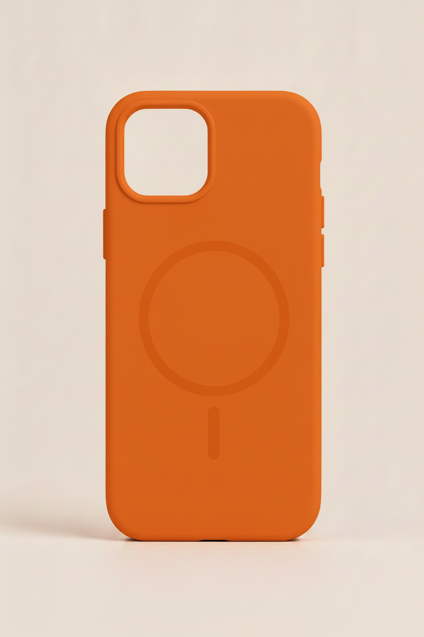 iPhone 14 Orange MagSafe Silicone Back Cover
