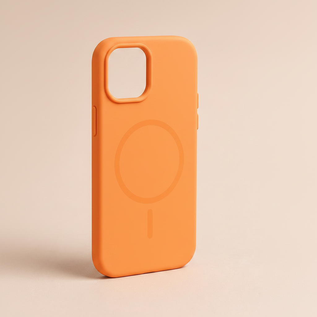 iPhone 14 Orange MagSafe Silicone Back Cover