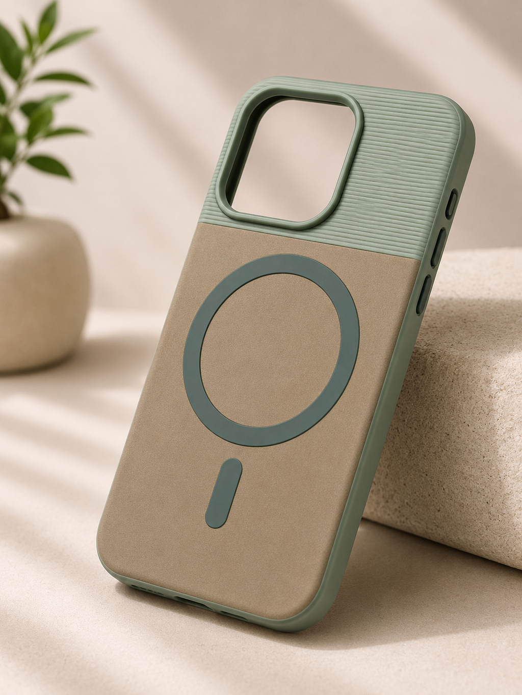 Premium Dual Texture Magnetic Back Cover for iPhone 16 Pro