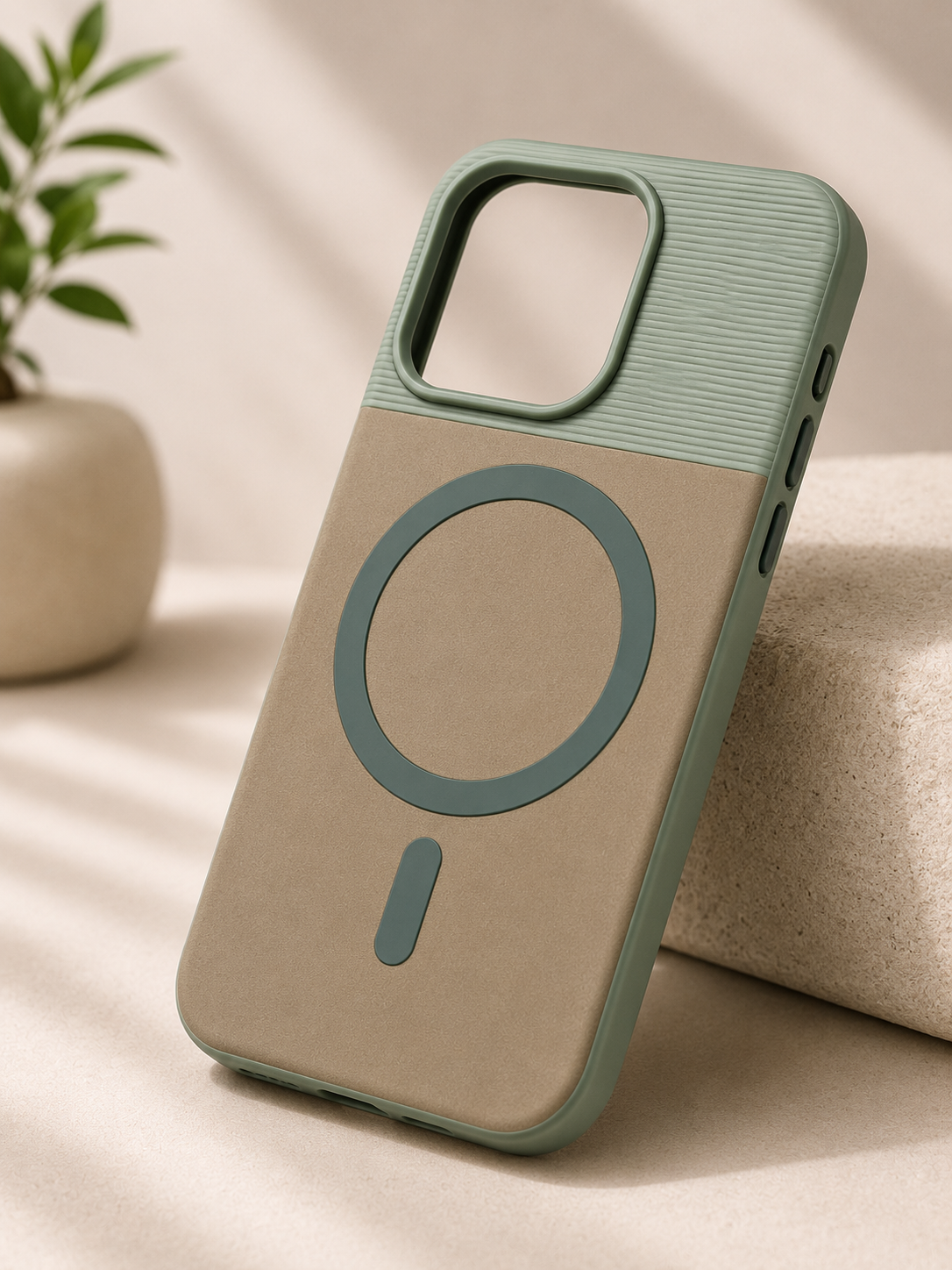 Premium Dual Texture Magnetic Back Cover for iPhone 16 Pro